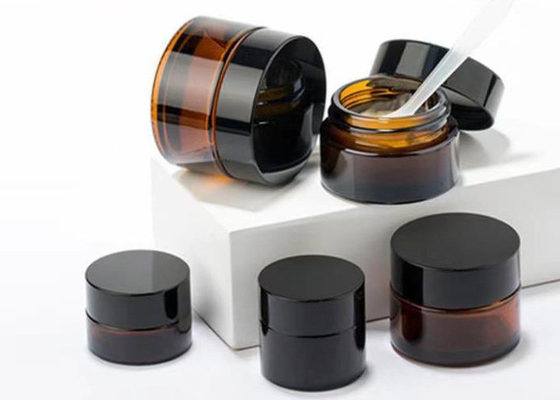 Barattoli cosmetici di vetro dell'OEM 4 Oz del ODM con i coperchi Amber Lip Balm Jars